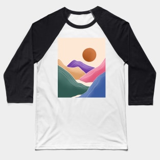 Colorful Abstract Mountains 40 Baseball T-Shirt